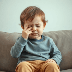 A child suffers from allergies