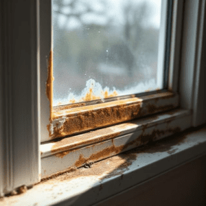 mold growth on a window sill