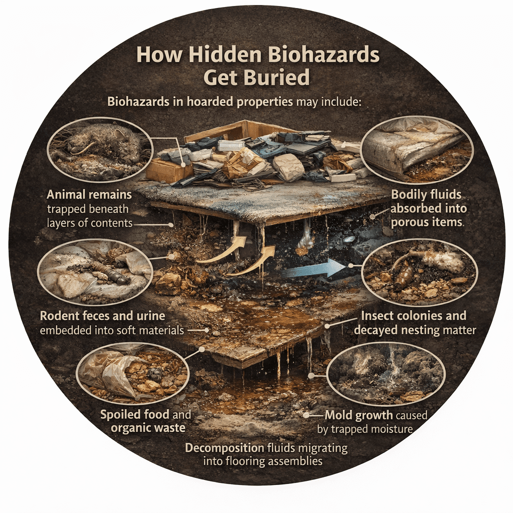 Hidden biohazards in cluttered spaces
